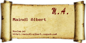 Maindl Albert névjegykártya